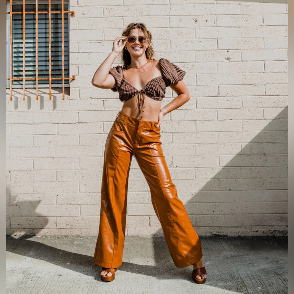 NWT Free People Star-Crossed Lovers Vegan
Pants - Straight Leg size 8